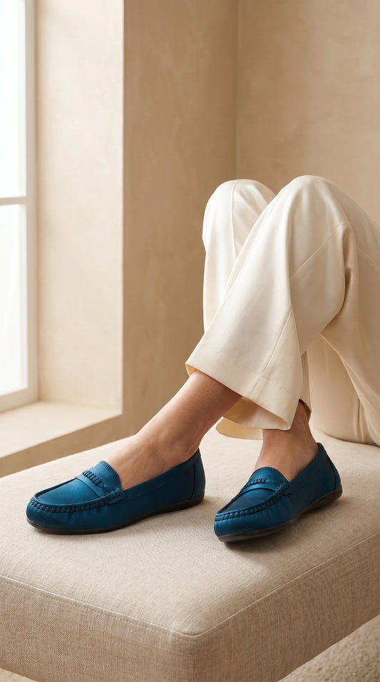 Women's Teal Blue Comfort Loafer