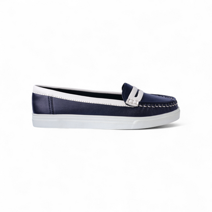 Navy Blue Loafer with White Accent