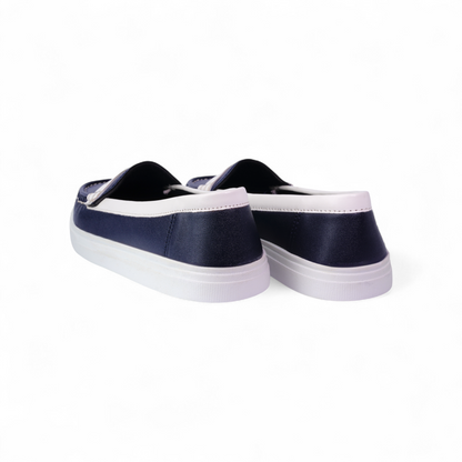 Navy Blue Loafer with White Accent