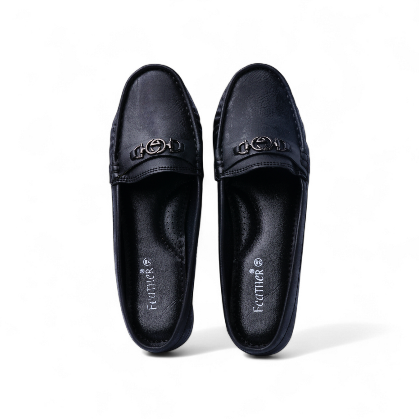 Black Backless Loafer Mules