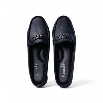 Black Backless Loafer Mules