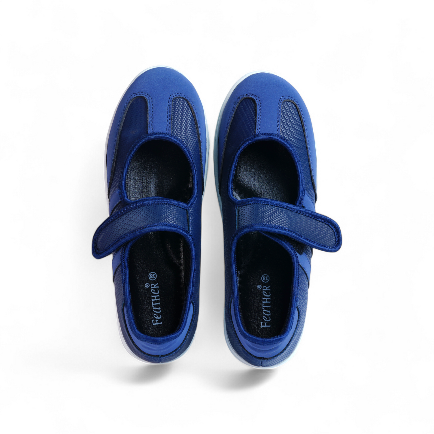 Blue one strap flats