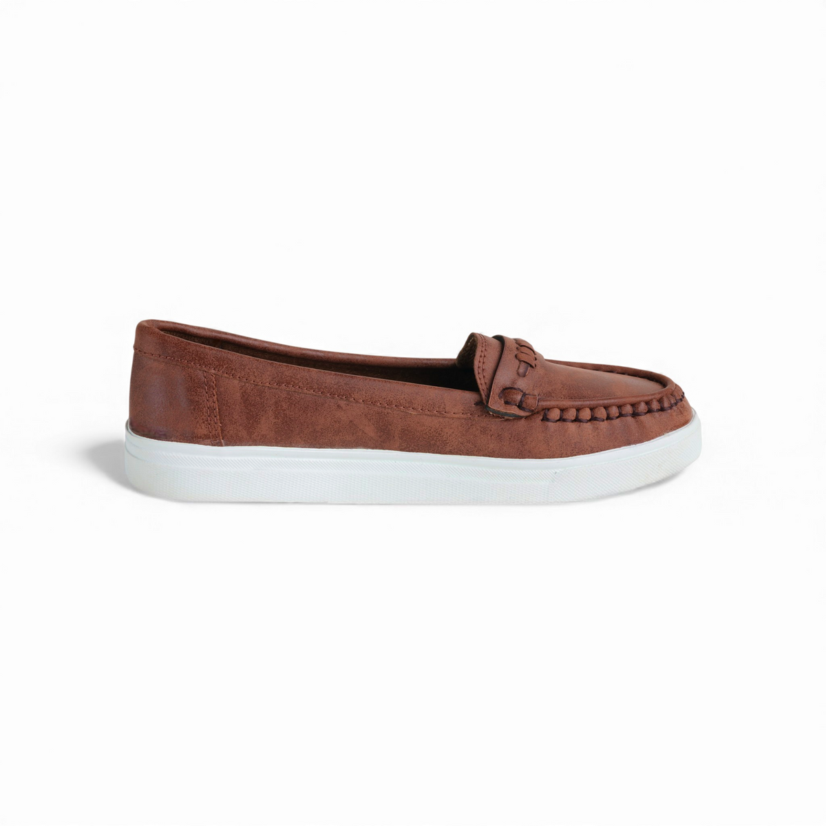 Women's Camel Comfort Loafer | White Sole