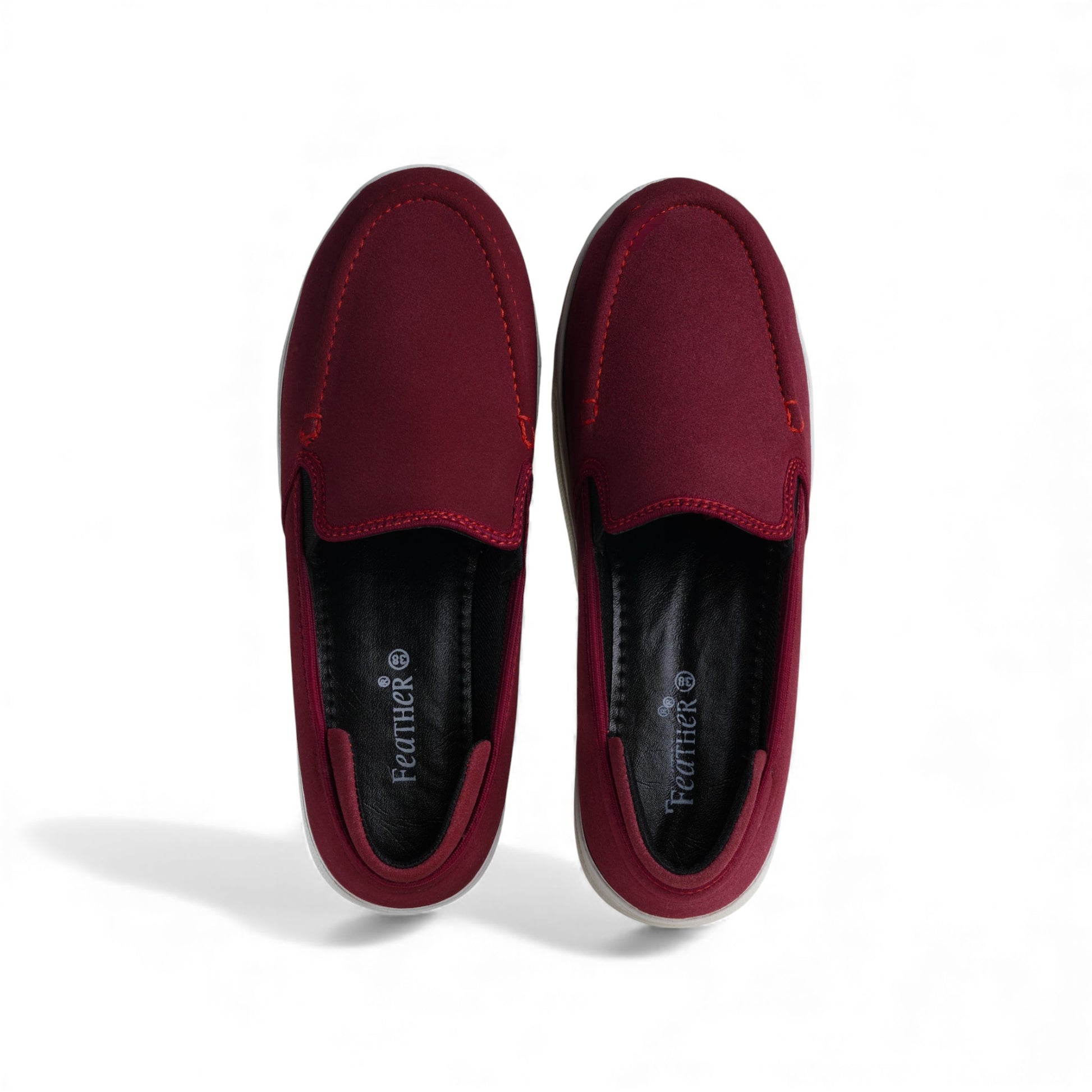 Women's Maroon Soft Suede Loafer