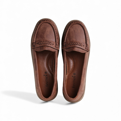 Women's Brown Comfort Loafer | Caramel Sole