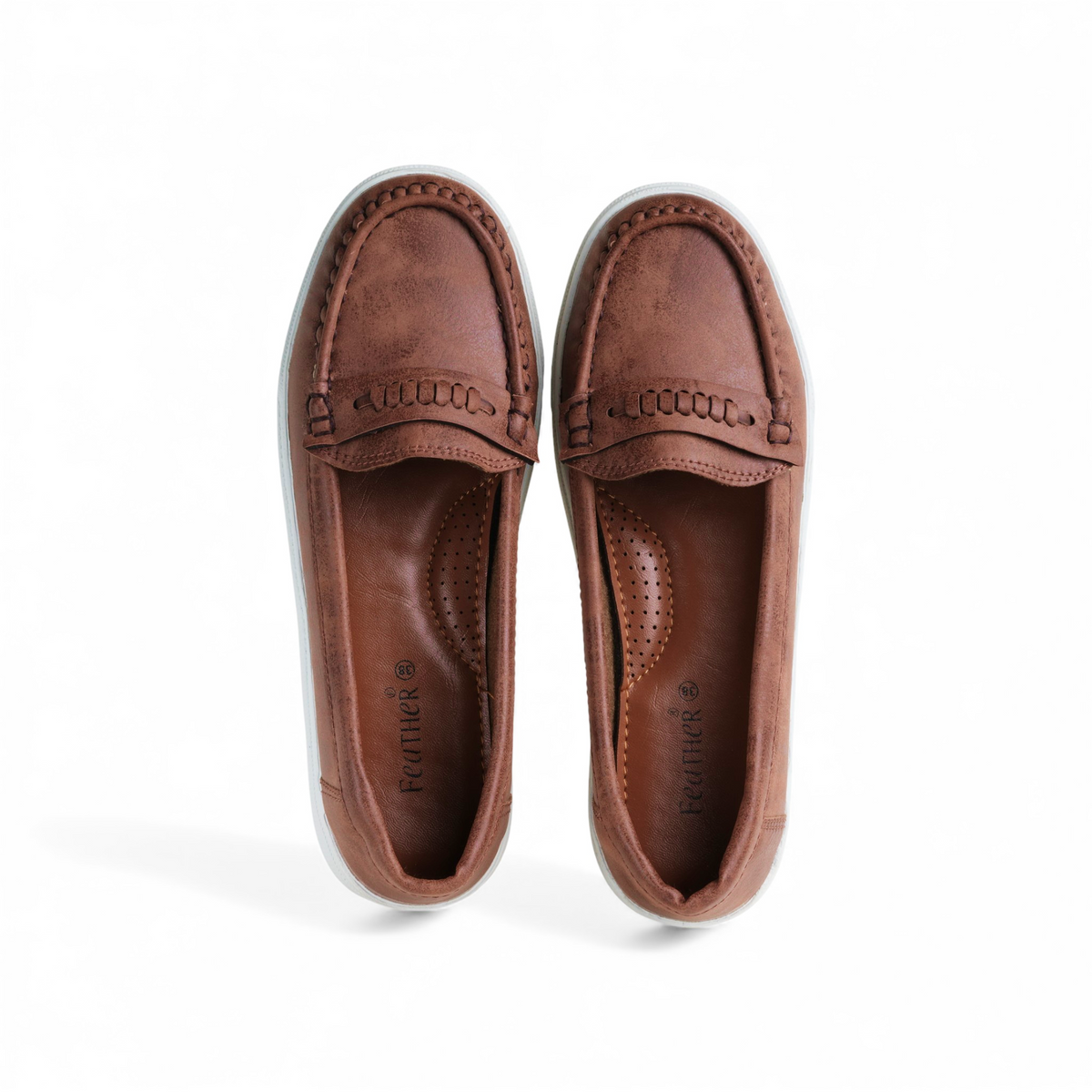 Women's Camel Comfort Loafer | White Sole