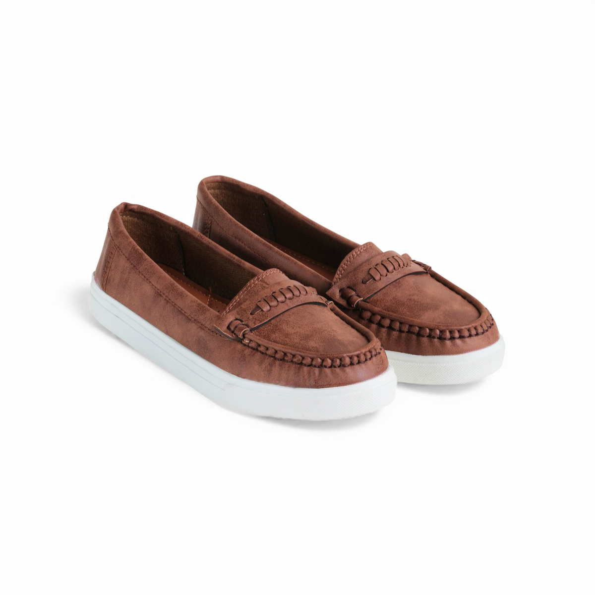 Women's Camel Comfort Loafer | White Sole