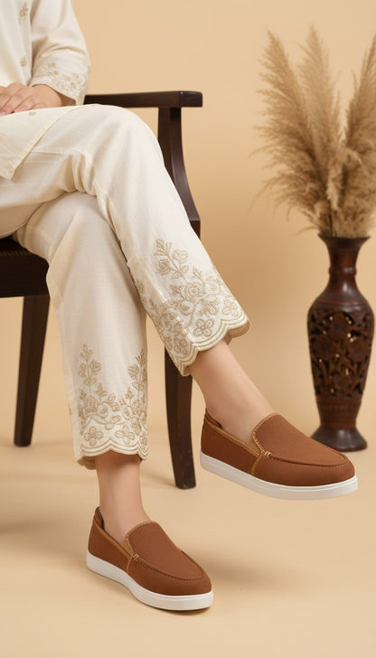Women's Camel Soft Suede Loafer