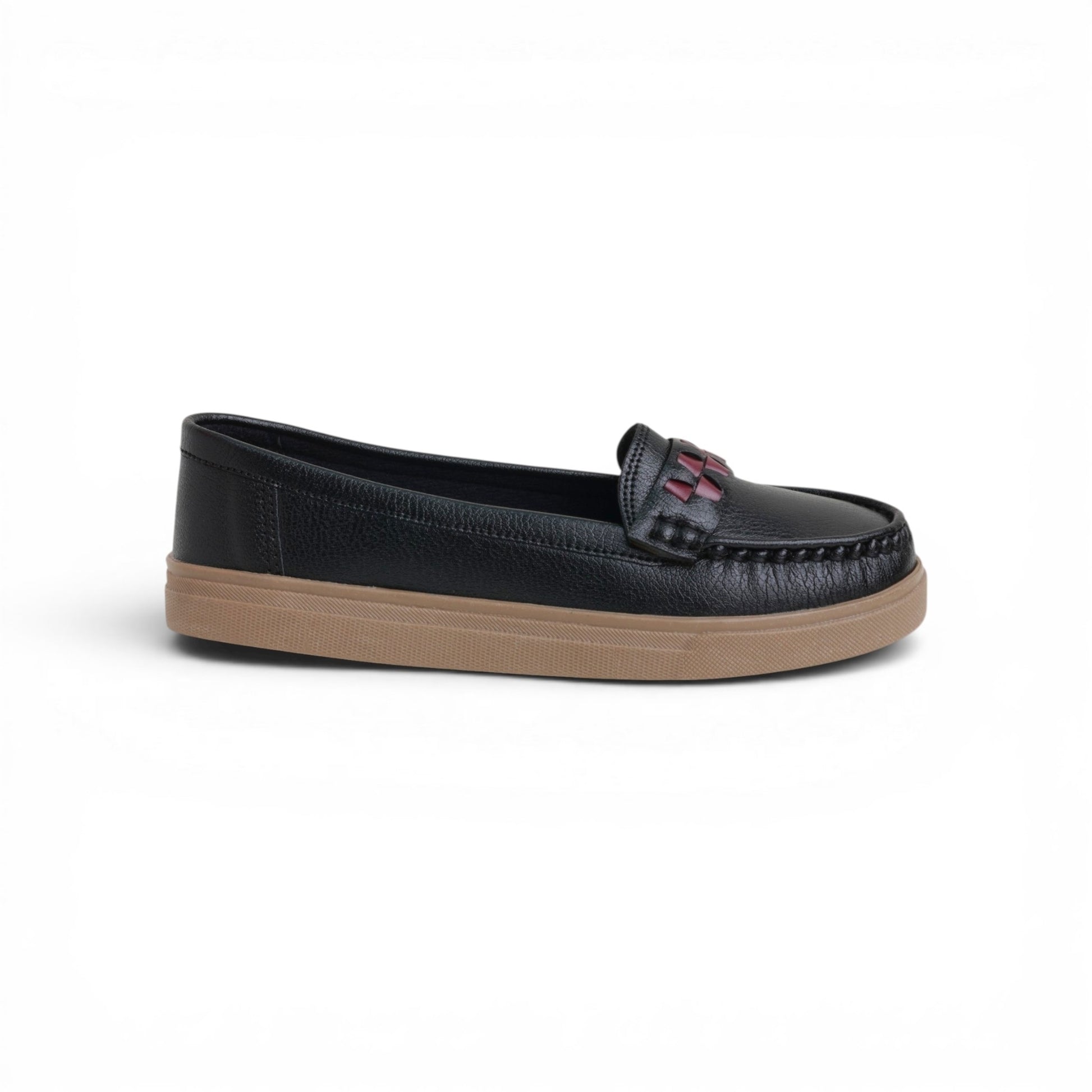 Women's Black Accent Loafer | Caramel Sole