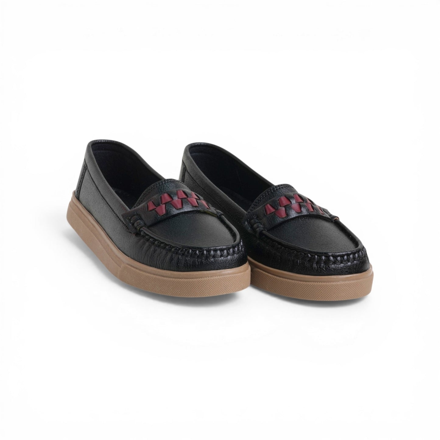 Women's Black Accent Loafer | Caramel Sole