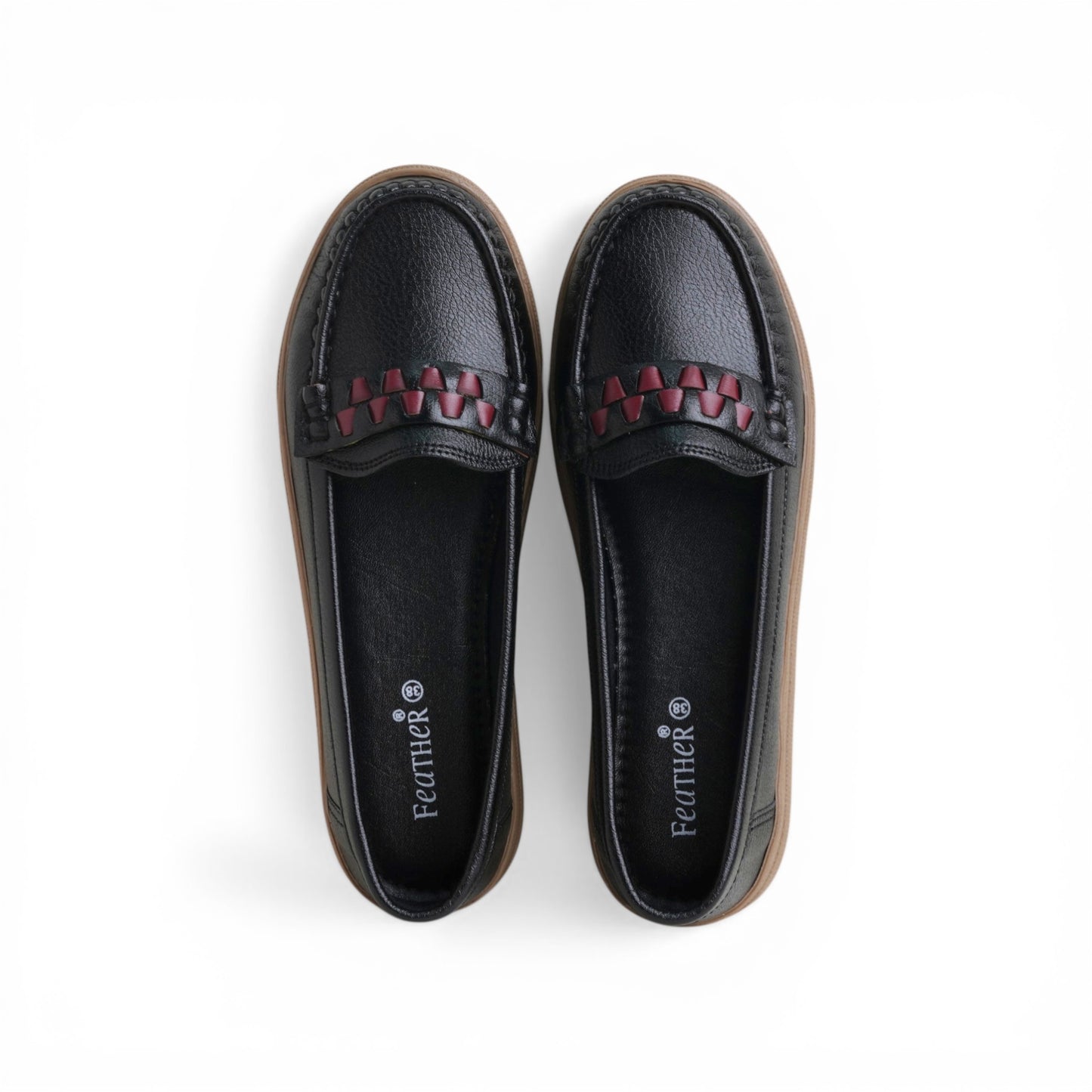 Women's Black Accent Loafer | Caramel Sole