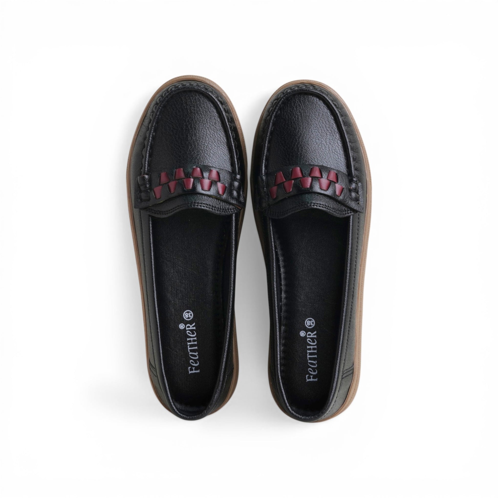 Women's Black Accent Loafer | Caramel Sole