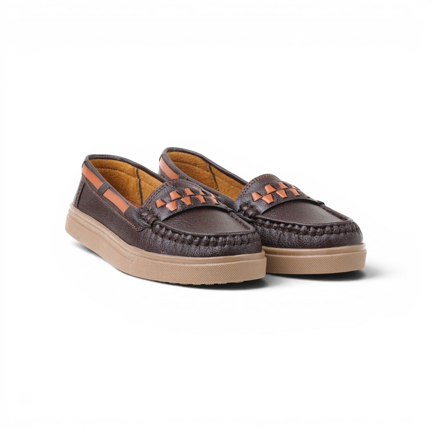 Women's Dark Coffee Accent Loafer | Caramel Sole