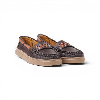 Women's Dark Coffee Accent Loafer | Caramel Sole