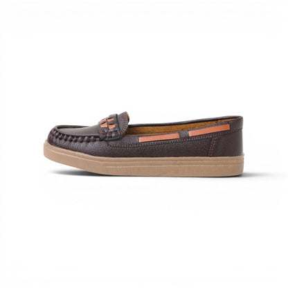 Women's Dark Coffee Accent Loafer | Caramel Sole