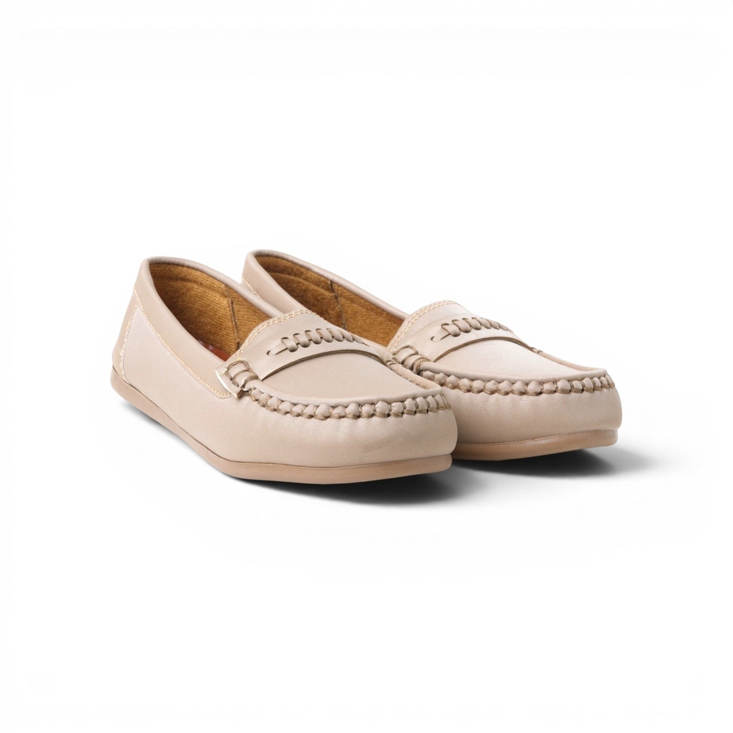 Women's Beige Comfort Loafer | Caramel Sole