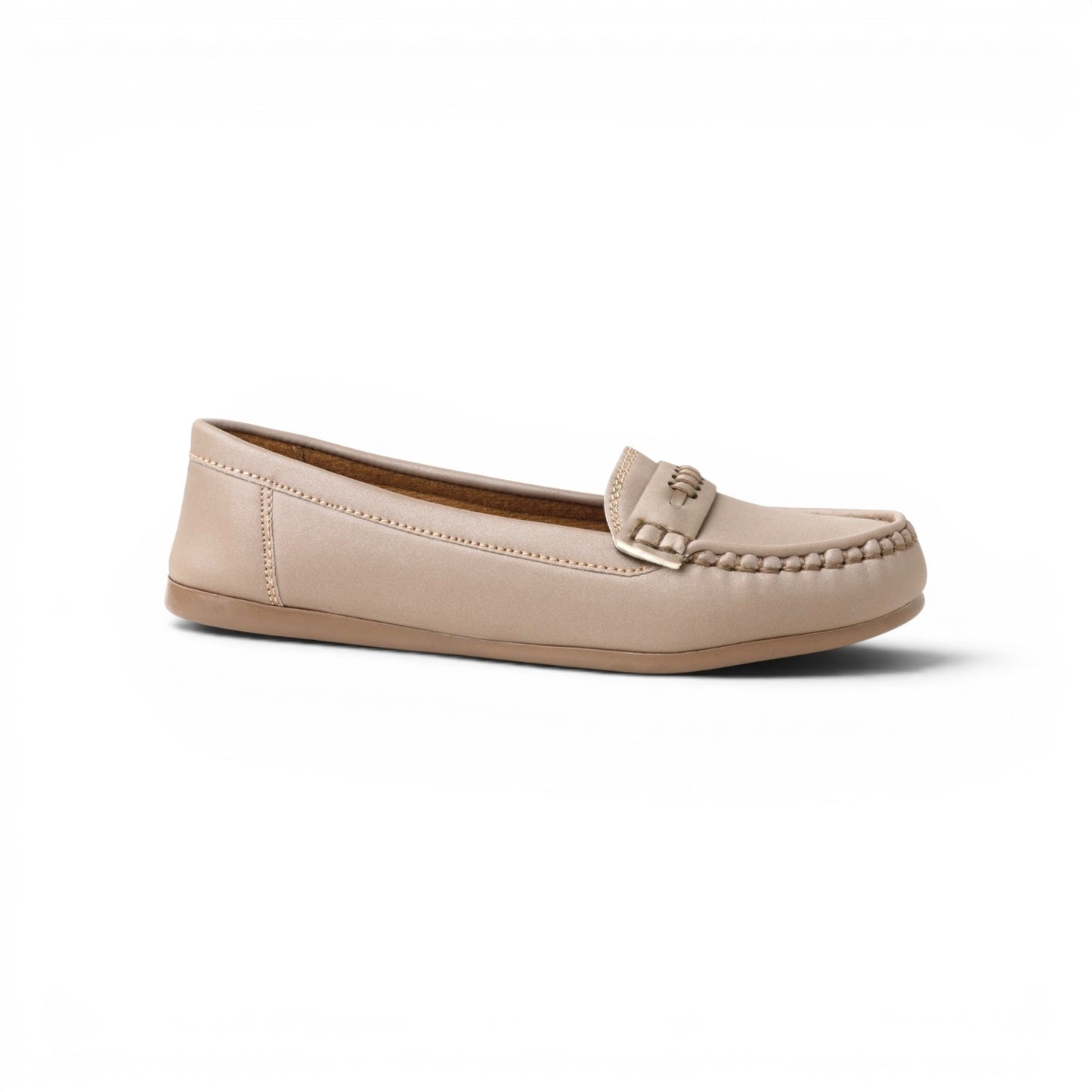 Women's Beige Comfort Loafer | Caramel Sole