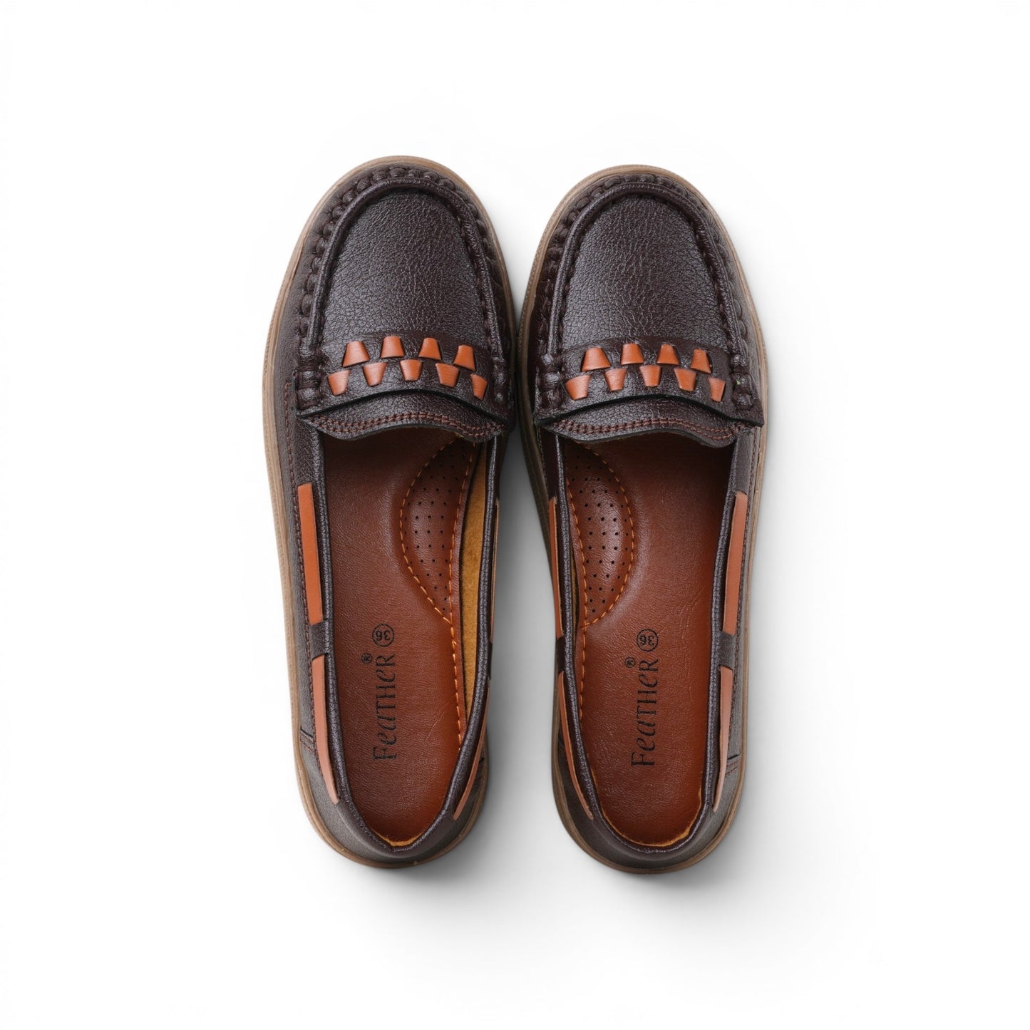 Women's Dark Coffee Accent Loafer | Caramel Sole