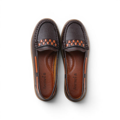 Women's Dark Coffee Accent Loafer | Caramel Sole