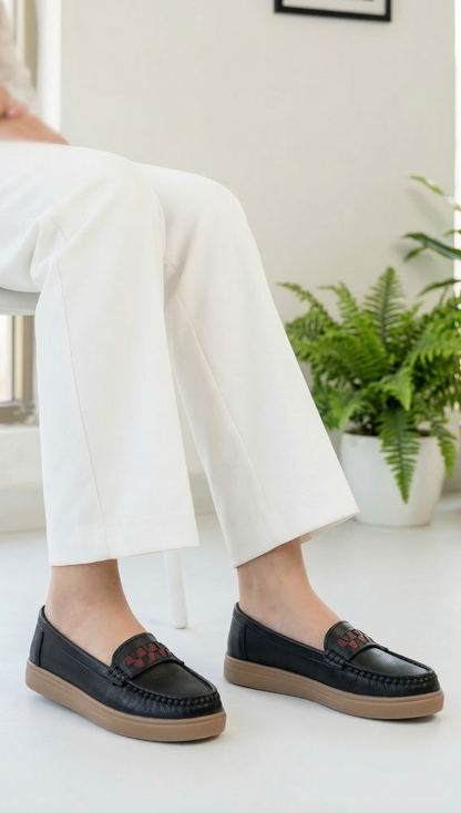 Women's Black Accent Loafer | Caramel Sole – lifestyle