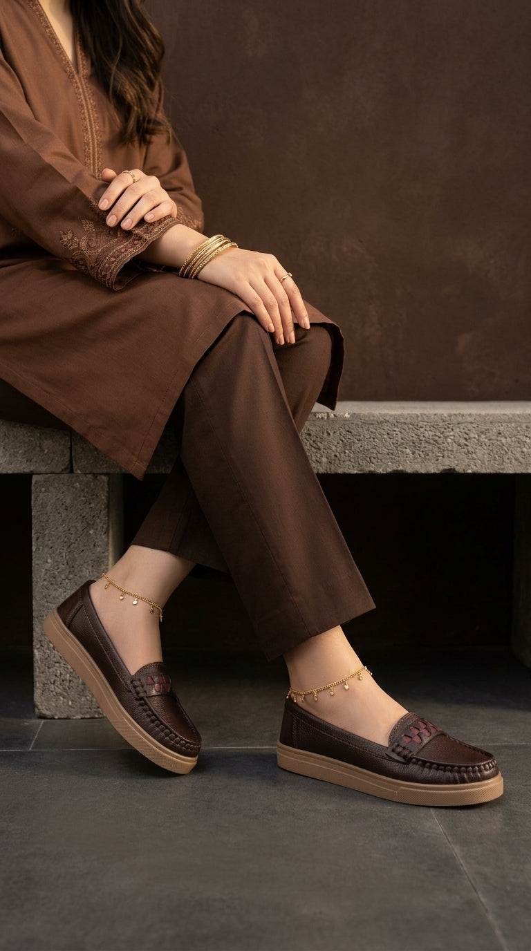 Women's Coffee Accent Loafer | Caramel Sole – lifestyle