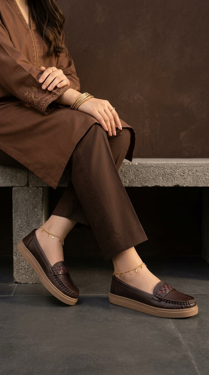 Women's Coffee Accent Loafer | Caramel Sole