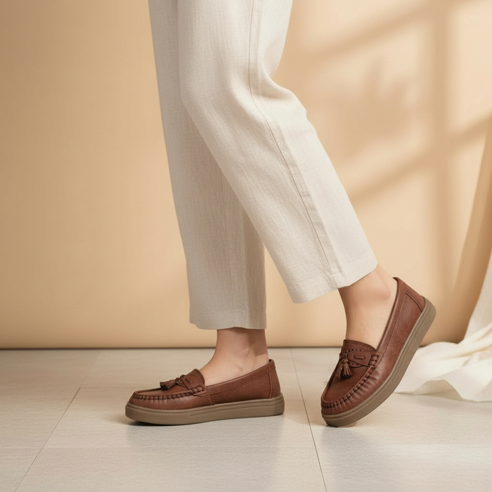 Women's Camel Cloud Tassel Loafer