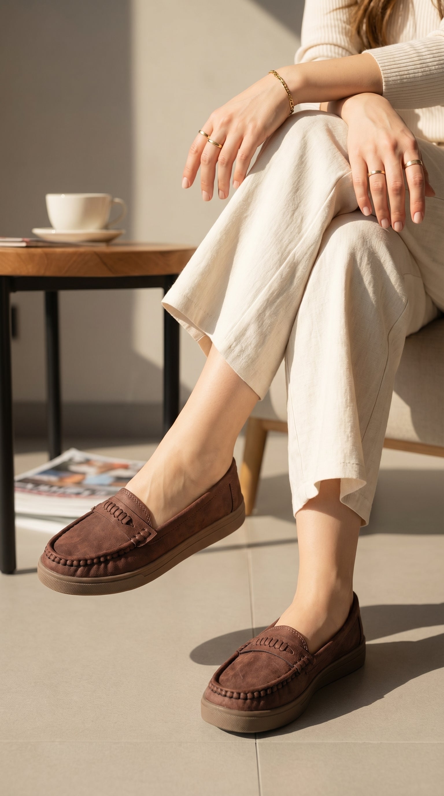 Women's Brown Comfort Loafer | Caramel Sole