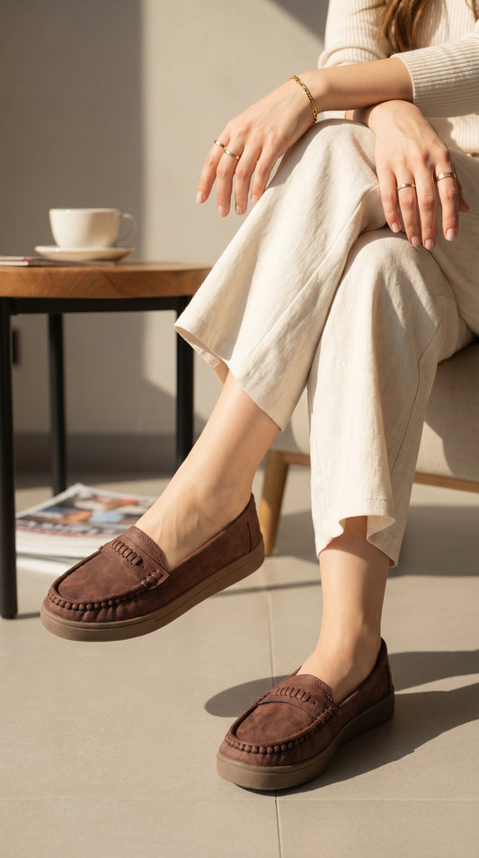 Women's Brown Comfort Loafer | Caramel Sole